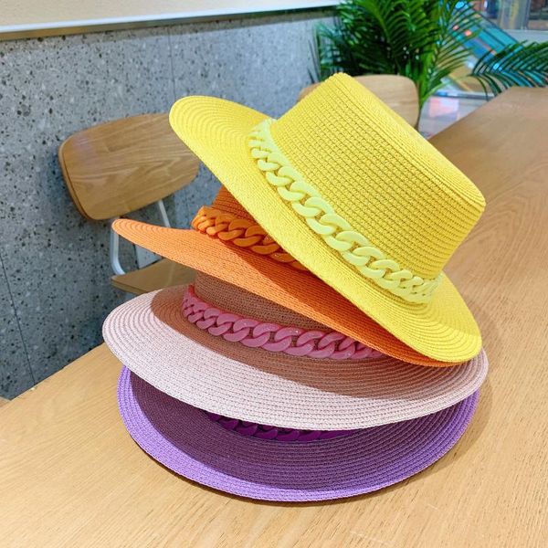wide brim hats online celebrity chain flat hat female summer korean leisure sunshade color straw british travel holiday beach, Blue;gray
wide brim hats online celebrity chain flat hat female summer korean leisure sunshade color straw british travel holiday beach, Blue;gray