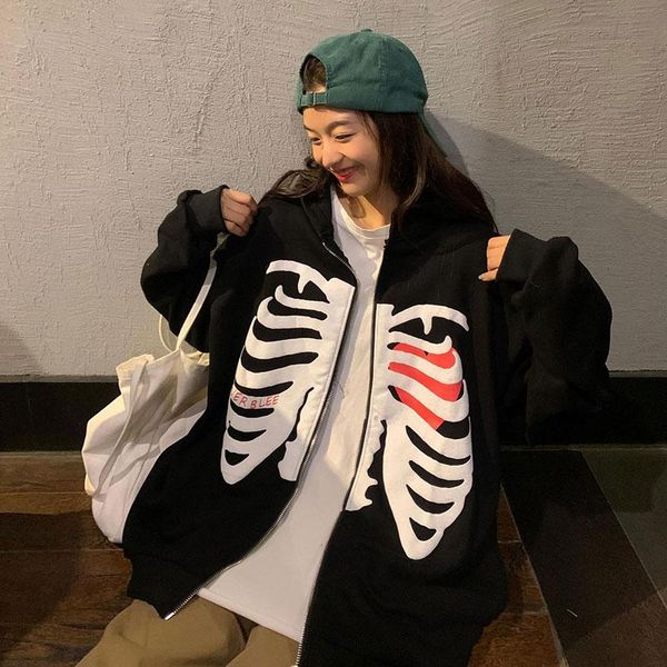 women's jackets harajuku korean ins girl hoodie zipper y2k loose skull print anime gothic grunge hooded jacket solid color retro shirt, Black;brown
women's jackets harajuku korean ins girl hoodie zipper y2k loose skull print anime gothic grunge hooded jacket solid color retro shirt, Black;brown