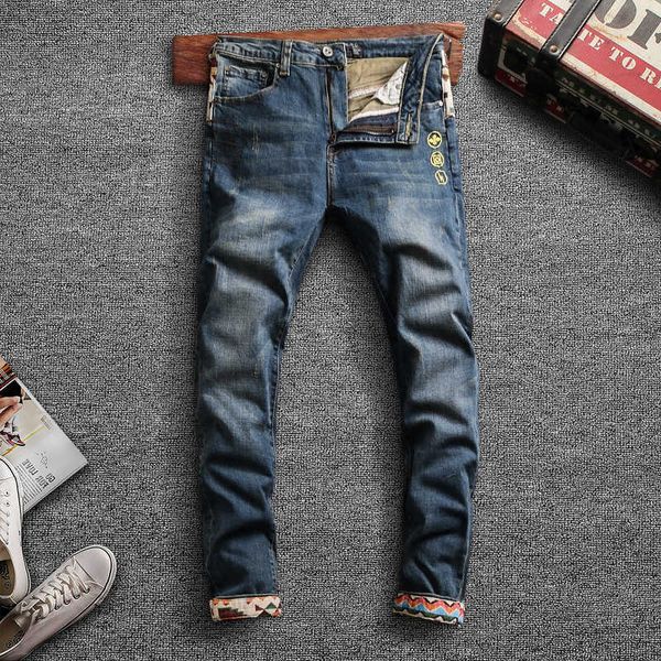 fashion streetwear men jeans retro wash spliced designer ripped denim pants hip hop trouserspatchwork, Blue
fashion streetwear men jeans retro wash spliced designer ripped denim pants hip hop trouserspatchwork, Blue