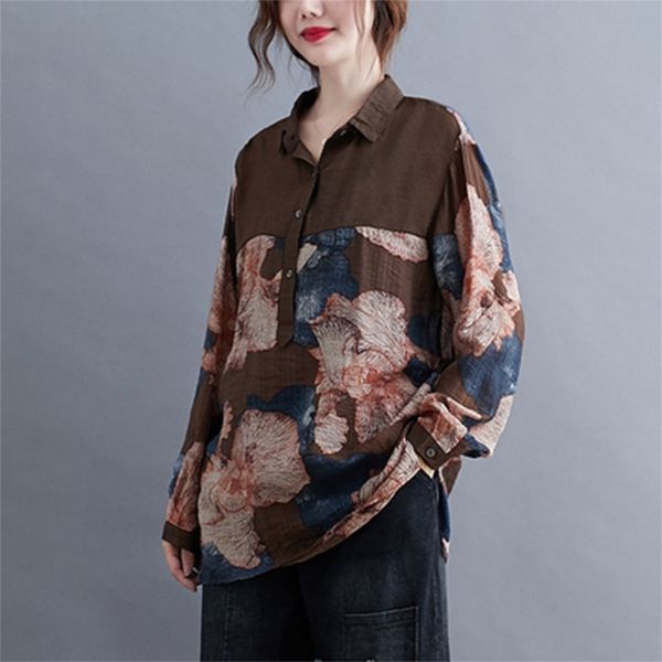 spring arts style women long sleeve loose shirt patchwork vintage print turn-down collar femme blouse plus size blusas m525 210512, White
spring arts style women long sleeve loose shirt patchwork vintage print turn-down collar femme blouse plus size blusas m525 210512, White
