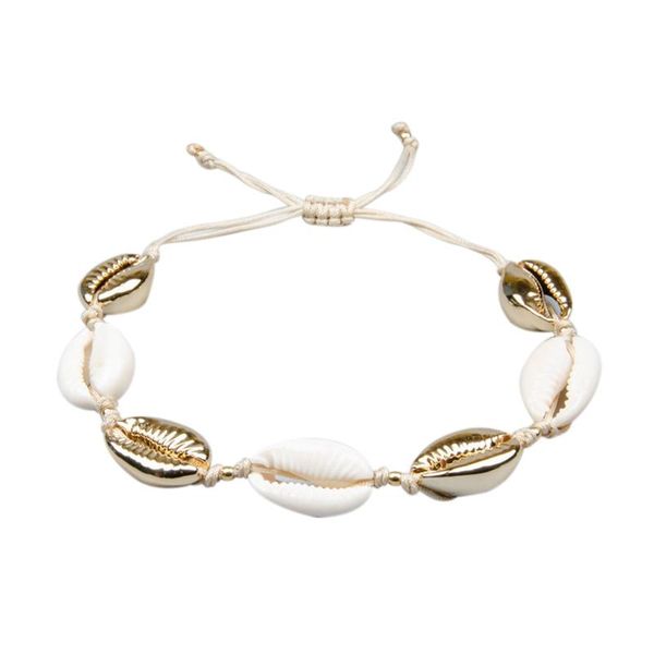 charm bracelets handmade natural seashell hand knit bracelet shells beaded strand women accessories, Golden;silver
charm bracelets handmade natural seashell hand knit bracelet shells beaded strand women accessories, Golden;silver