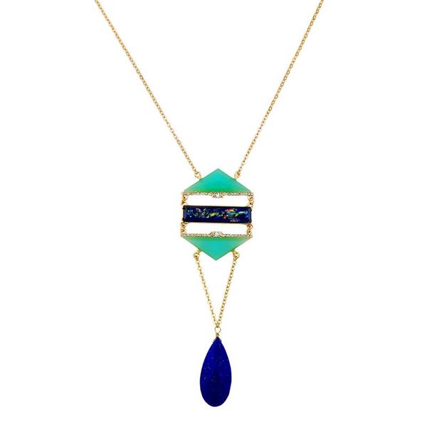 pendant necklaces bulk price gothic dark blue synthetic stone jewelry necklace water drop graceful hollow geometric classic wholesale, Silver
pendant necklaces bulk price gothic dark blue synthetic stone jewelry necklace water drop graceful hollow geometric classic wholesale, Silver
