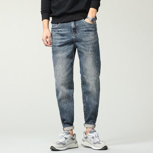 men's jeans 2021 autumn winter slim elastic fashion business trousers classic style ankle-length male pants, Blue
men's jeans 2021 autumn winter slim elastic fashion business trousers classic style ankle-length male pants, Blue
