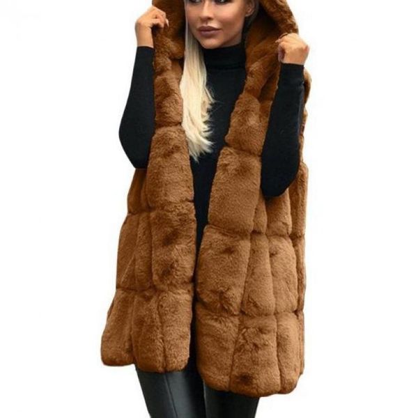 women's vests zuolunouba 2021 models autumn and winter women hooded fur vest solid color mid-length loose urban casual keep warm ladies, Black;white
women's vests zuolunouba 2021 models autumn and winter women hooded fur vest solid color mid-length loose urban casual keep warm ladies, Black;white