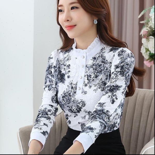 spring autumn style slim lace womens blouses casual long sleeve turtleneck flower printed blusas dd8194, White
spring autumn style slim lace womens blouses casual long sleeve turtleneck flower printed blusas dd8194, White
