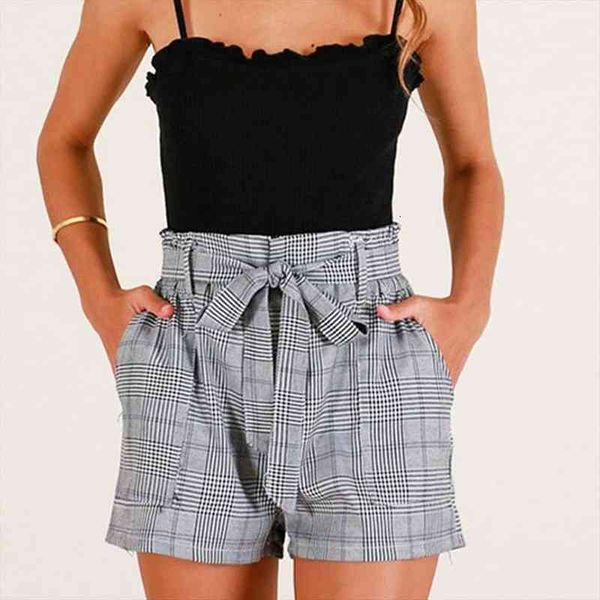 cotton high waist summer womens short casual plaid print belt slim office ladies loose plus size feminine, White;black
cotton high waist summer womens short casual plaid print belt slim office ladies loose plus size feminine, White;black