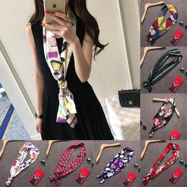 scarves 18*150cm design print women narrow silk scarf small handle bag ribbons female head wrap for lady 10 styles, Blue;gray
scarves 18*150cm design print women narrow silk scarf small handle bag ribbons female head wrap for lady 10 styles, Blue;gray