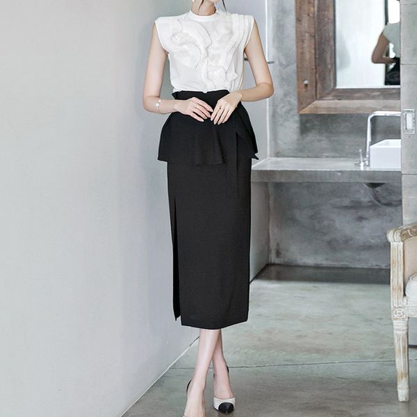 arrival style women will see elegant temperament skirt no white sleeves skinny 3 joint parts, Black
arrival style women will see elegant temperament skirt no white sleeves skinny 3 joint parts, Black