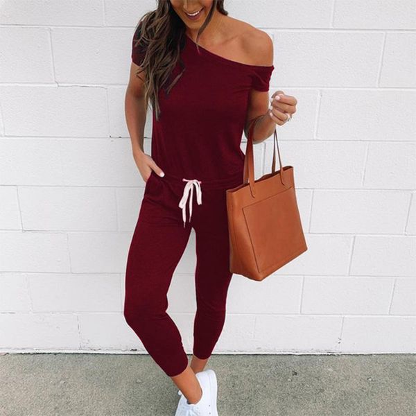 women's jumpsuits & rompers nice women one shoulder drawstring jumpsuit playsuit with pockets for summer 88, Black;white
women's jumpsuits & rompers nice women one shoulder drawstring jumpsuit playsuit with pockets for summer 88, Black;white