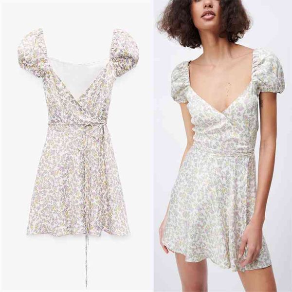 dress women satin flower print short puff sleeve summer fashion front wrap tie elegant pleated party es 210524, Black;gray
dress women satin flower print short puff sleeve summer fashion front wrap tie elegant pleated party es 210524, Black;gray