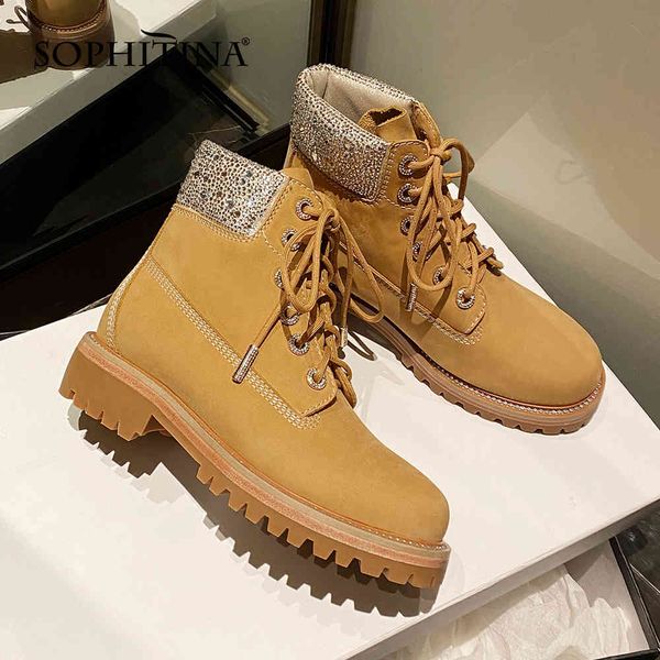 sophitina ankle boots bling shiny yellow lace-up fashion shoes warm suede real leather non-slip women winter boots po847 210513, Black
sophitina ankle boots bling shiny yellow lace-up fashion shoes warm suede real leather non-slip women winter boots po847 210513, Black