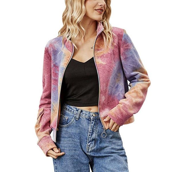 women's jackets spring autumn women tie-dyeing jacket streetwear zipper casual short bomber coat long sleeve high neck outwear female, Black;brown
women's jackets spring autumn women tie-dyeing jacket streetwear zipper casual short bomber coat long sleeve high neck outwear female, Black;brown