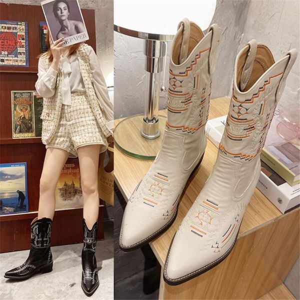boots women's pointed toe winter thick heel high-embroidered knight knee sleeve thin, Black
boots women's pointed toe winter thick heel high-embroidered knight knee sleeve thin, Black