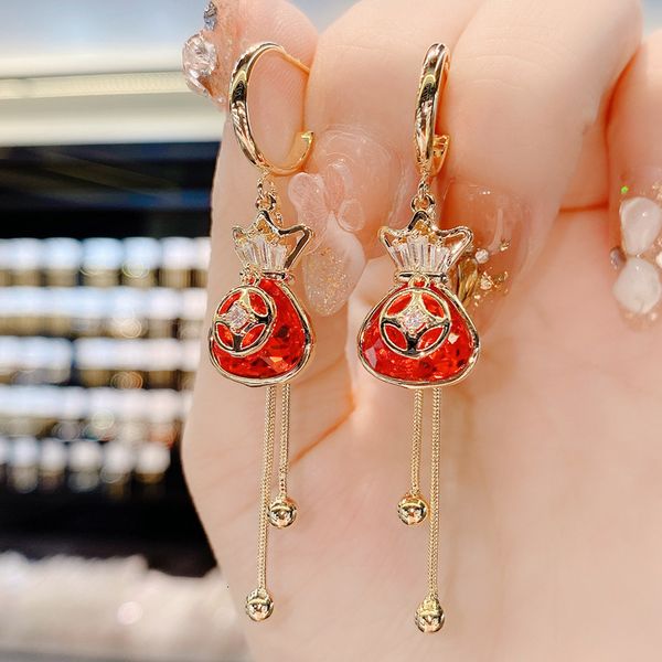 dangle earrings east gate temperament fashion purse tassel women's net red personality versatile long atmospheric, Silver
dangle earrings east gate temperament fashion purse tassel women's net red personality versatile long atmospheric, Silver