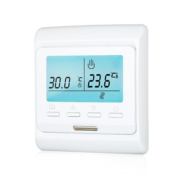 smart home control programmable thermostat for water / electric heating turn on off actuator buit-in sensor large lcd screen with backlight
smart home control programmable thermostat for water / electric heating turn on off actuator buit-in sensor large lcd screen with backlight