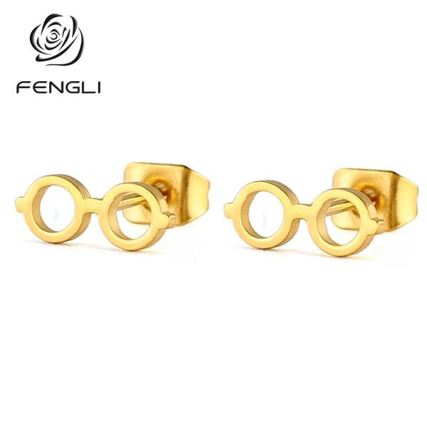 stud fengli 1 pair stainless steel shaped push black earrings trendy glasses punk ear studs women men, Golden;silver
stud fengli 1 pair stainless steel shaped push black earrings trendy glasses punk ear studs women men, Golden;silver
