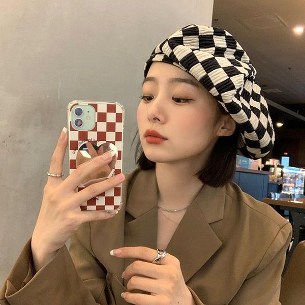 berets womens's vintage fashion plaid beret spring autumn thin french classic breathable painter hat europe america female, Blue;gray
berets womens's vintage fashion plaid beret spring autumn thin french classic breathable painter hat europe america female, Blue;gray