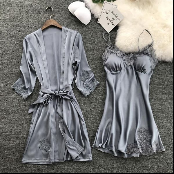 summer night robe womens sleepwears 2pc strap suit sets casual pajamas home wear nightwear sleep kimono gown, Black;red
summer night robe womens sleepwears 2pc strap suit sets casual pajamas home wear nightwear sleep kimono gown, Black;red
