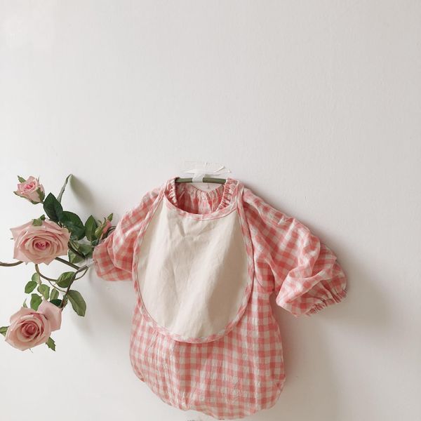 spring baby girls cotton plaid long sleeve bodysuit with bib infant kids soft clothing outwear 210508, Blue
spring baby girls cotton plaid long sleeve bodysuit with bib infant kids soft clothing outwear 210508, Blue