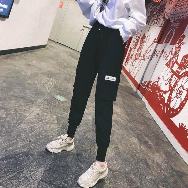 women's pants & capris harajuku casual black elastic high waist ladies trousers streetwear cargo women zipper pockets, Black;white
women's pants & capris harajuku casual black elastic high waist ladies trousers streetwear cargo women zipper pockets, Black;white
