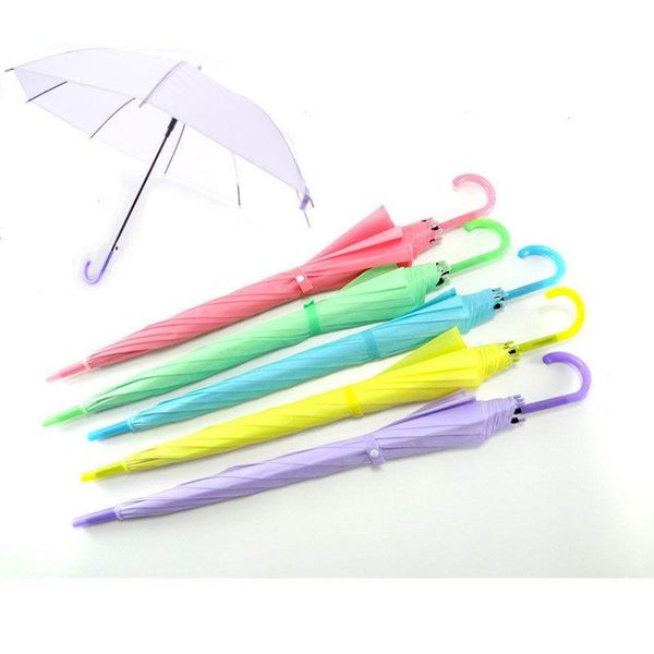 

umbrellas colorful transparent automatic practial rain umbrella dome wedding party favor waterproof long handle straight stick umbrellas