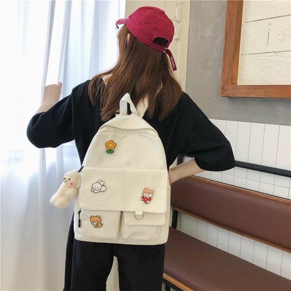 backpack college style simple leisure literature and art sweet girl student schoolbag versatile solid color
backpack college style simple leisure literature and art sweet girl student schoolbag versatile solid color