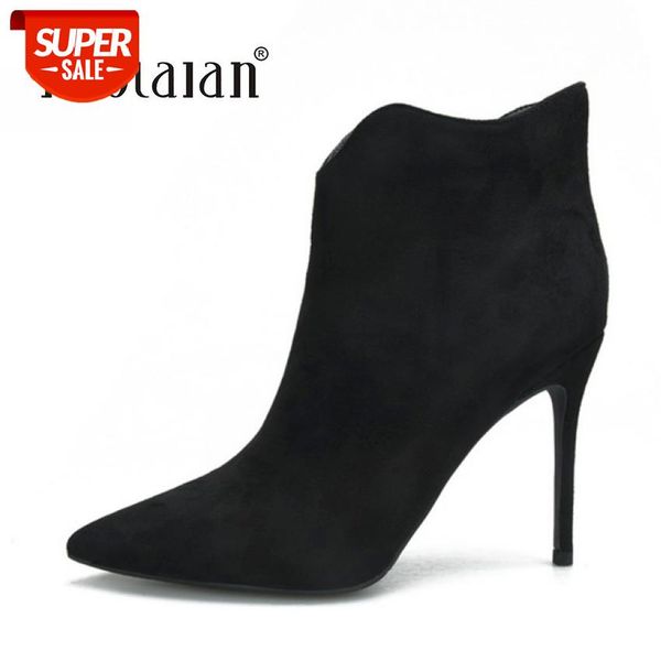 2018 autumn winter ankle boots for women pointed toe sock boots thin high heel shoes woman fashion bota feminina #wi5i, Black