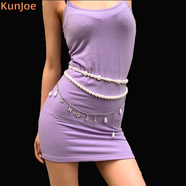 kunjoe luxury simulation pearl crystal letter belly multilayer waist for women body chain angel fashion jewelry, Silver
kunjoe luxury simulation pearl crystal letter belly multilayer waist for women body chain angel fashion jewelry, Silver