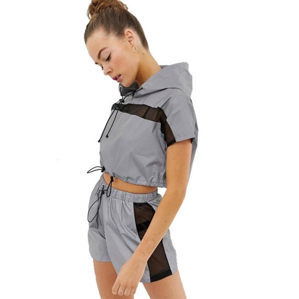 star model 2021 new women's fashion mesh splicing reflective sports casual shorts set, Black;pink
star model 2021 new women's fashion mesh splicing reflective sports casual shorts set, Black;pink