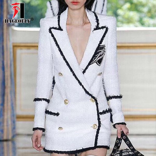 women's suits & blazers hageofly white blazer women long sleeve gold double buttons designer outer jacket female autumn winter, White;black
women's suits & blazers hageofly white blazer women long sleeve gold double buttons designer outer jacket female autumn winter, White;black