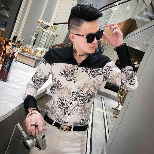t shirts autumn men's dress shirt streetwear patchwork color mens slim fit casual printers for men clothes 2021 3xl-m cis3, White;black
t shirts autumn men's dress shirt streetwear patchwork color mens slim fit casual printers for men clothes 2021 3xl-m cis3, White;black