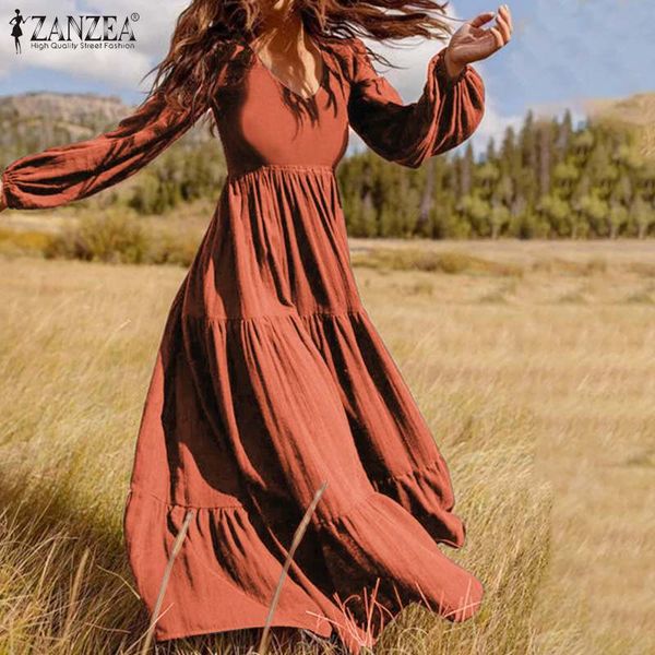 2021zanzea 2021 stylish ruffle maxi dress casual puff sleeve tunic vestidos female solid robe womens autumn sundress plus size 5xl, Black;gray
2021zanzea 2021 stylish ruffle maxi dress casual puff sleeve tunic vestidos female solid robe womens autumn sundress plus size 5xl, Black;gray