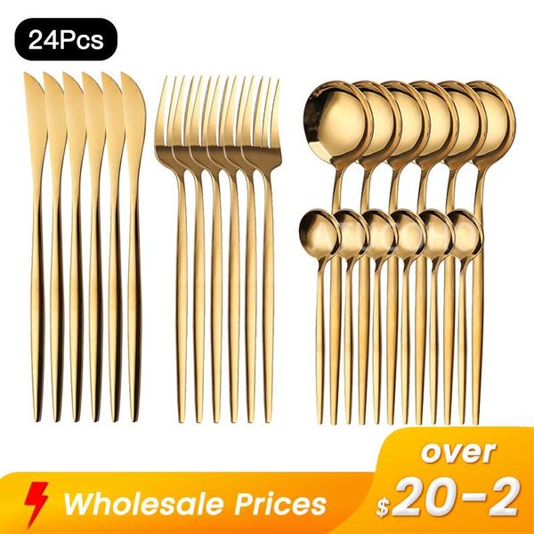 dinnerware sets 24pcs gold set stainless steel flatware knife fork spoon dinner tableware coffee dishwasher cutlery
dinnerware sets 24pcs gold set stainless steel flatware knife fork spoon dinner tableware coffee dishwasher cutlery