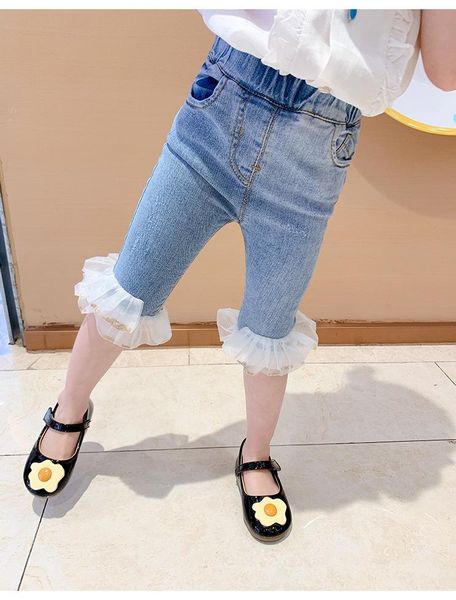 jeans girl baby pants wild mesh yarn shorts summer wear fashion denim stitching lace princess children's, Blue
jeans girl baby pants wild mesh yarn shorts summer wear fashion denim stitching lace princess children's, Blue
