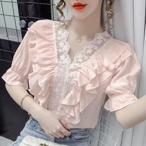 women's blouses & shirts lace v-neck shirt women 2021 summer korean version of the white ruffled age-reducing puff sleeve
women's blouses & shirts lace v-neck shirt women 2021 summer korean version of the white ruffled age-reducing puff sleeve