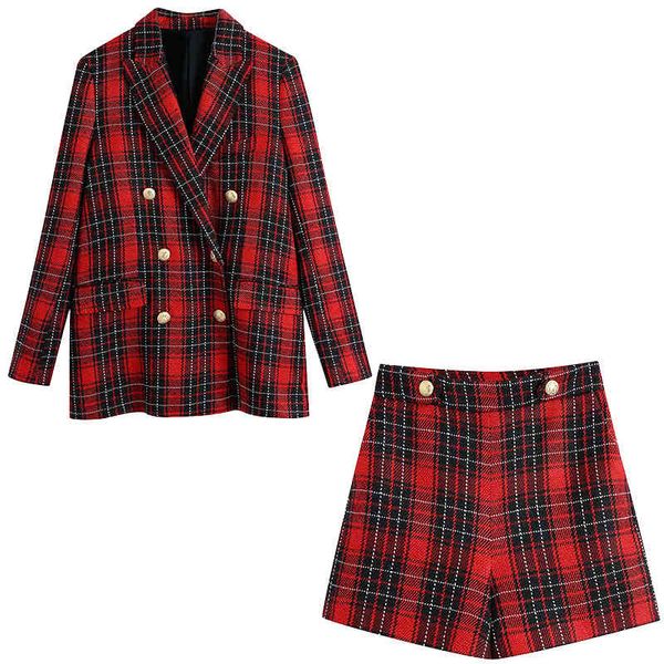 women 2 pieces set plaid button long sleeve v-neck coat cropped shorts suit chic lady fashion casual clothes 210517, White
women 2 pieces set plaid button long sleeve v-neck coat cropped shorts suit chic lady fashion casual clothes 210517, White