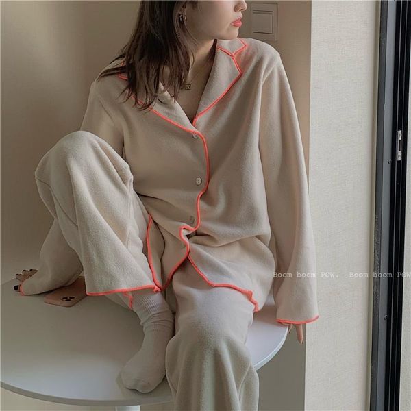 japanese and korean style pajamas in autumn winter for women's fashionable thickened color contrast design tracksuits, Gray
japanese and korean style pajamas in autumn winter for women's fashionable thickened color contrast design tracksuits, Gray
