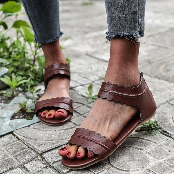 sandals open toe zipper fashion women cover heels pu leather female flat solid summer chaussure femme, Black
sandals open toe zipper fashion women cover heels pu leather female flat solid summer chaussure femme, Black