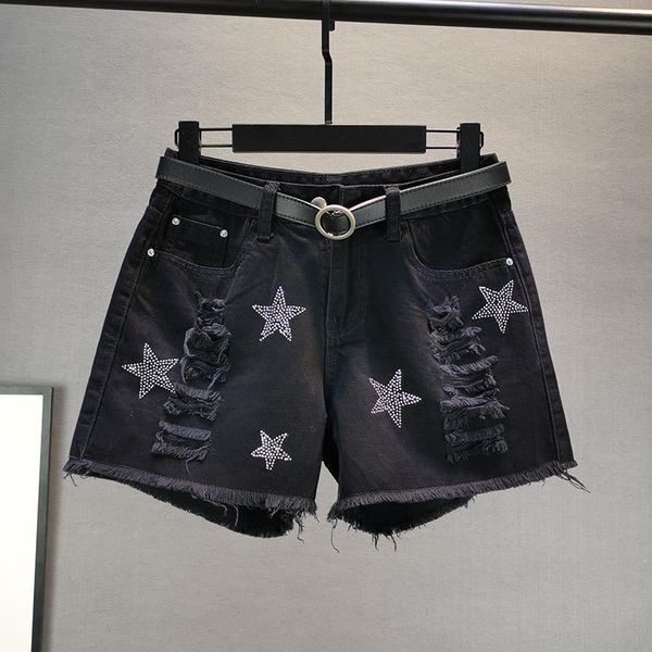 women's jeans black shorts 2021 summer loose-fit high-waisted slimming holes drilling wide-leg female jean, Blue
women's jeans black shorts 2021 summer loose-fit high-waisted slimming holes drilling wide-leg female jean, Blue