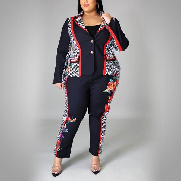 women's two piece pants 4xl 5xl plus size women large blazer sets floral print patchwork coat & elegant work business office 2 pieces, White
women's two piece pants 4xl 5xl plus size women large blazer sets floral print patchwork coat & elegant work business office 2 pieces, White