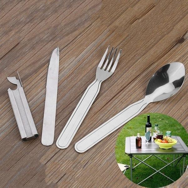camp kitchen 4pcs/set portable tableware outdoor picnic utensils set stainless steel spoon fork knife dinnerware camping cooking
camp kitchen 4pcs/set portable tableware outdoor picnic utensils set stainless steel spoon fork knife dinnerware camping cooking