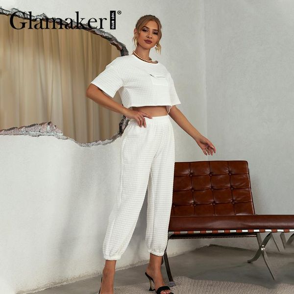 women's two piece pants glamaker casual white loose tracksuits woemn autumn zipper cropped and elastic high waist harem sweatshirt sets
women's two piece pants glamaker casual white loose tracksuits woemn autumn zipper cropped and elastic high waist harem sweatshirt sets