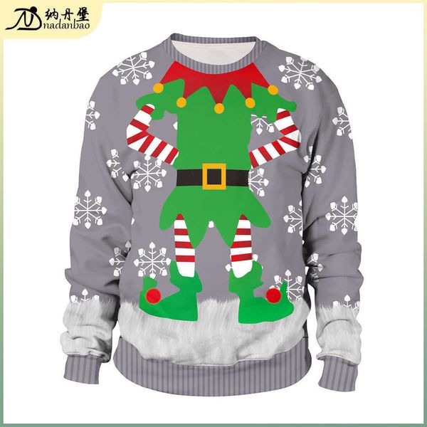 2021 new cartoon spoof christmas digital printing pattern pullover round neck christmas couple sweater, Black
2021 new cartoon spoof christmas digital printing pattern pullover round neck christmas couple sweater, Black