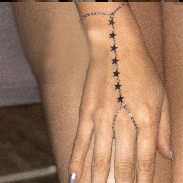 link, chain fashion simple small star pendant bracelet trendy exquisite connected finger bracelets hand accessories for women jewelry, Black
link, chain fashion simple small star pendant bracelet trendy exquisite connected finger bracelets hand accessories for women jewelry, Black