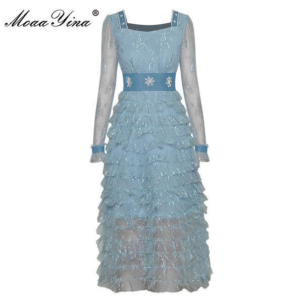 fashion designer dress spring women's dress square collar mesh long sleeve beading cascading ruffle party dresses 210524, Black;gray
fashion designer dress spring women's dress square collar mesh long sleeve beading cascading ruffle party dresses 210524, Black;gray