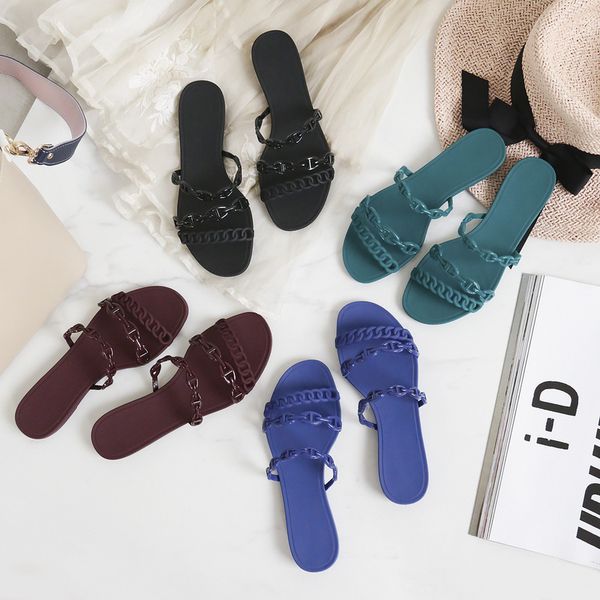 slippers new flat sandals in summer of 2019 wear beach sandals h sandals female pig nose chain h slippers zly, Black
slippers new flat sandals in summer of 2019 wear beach sandals h sandals female pig nose chain h slippers zly, Black