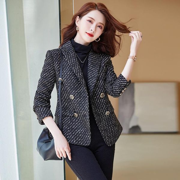 women's suits & blazers oshoplive elegant wool blazer women 2021 spring and autumn temperament double breasted office ladies coat fashi, White;black
women's suits & blazers oshoplive elegant wool blazer women 2021 spring and autumn temperament double breasted office ladies coat fashi, White;black