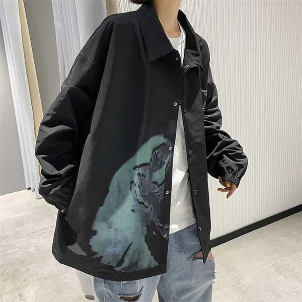 hybskr men's oversized jackets streetwear men casual loose windbreaker coats autumn graphic printed 211214, Black;brown
hybskr men's oversized jackets streetwear men casual loose windbreaker coats autumn graphic printed 211214, Black;brown