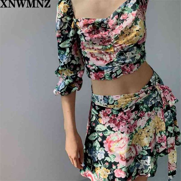 sets women summer fashion floral print square collar short blouse+lace up casual shorts two piece set clothes 210520, White
sets women summer fashion floral print square collar short blouse+lace up casual shorts two piece set clothes 210520, White