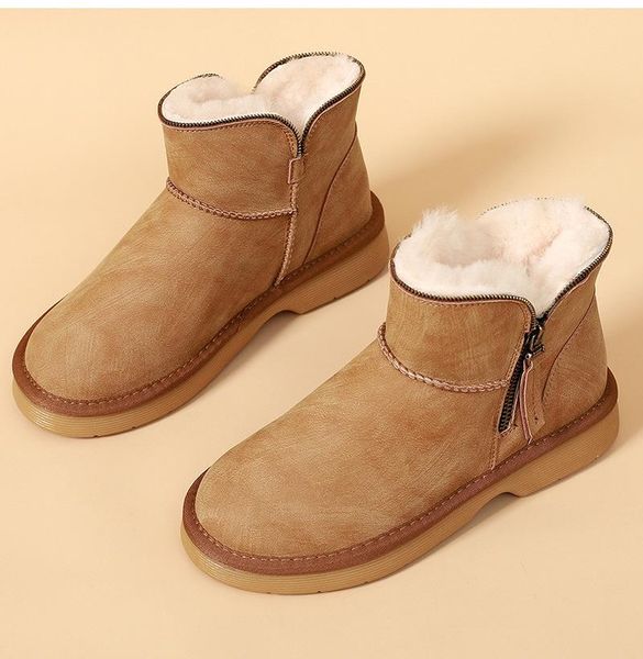 boots wool snow women's 2021 winter plus velvet cow leather non-slip keep warm short thick bottom cotton shoes, Black
boots wool snow women's 2021 winter plus velvet cow leather non-slip keep warm short thick bottom cotton shoes, Black